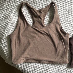 Pact Deep Taupe Heather On the Go Crop Tank